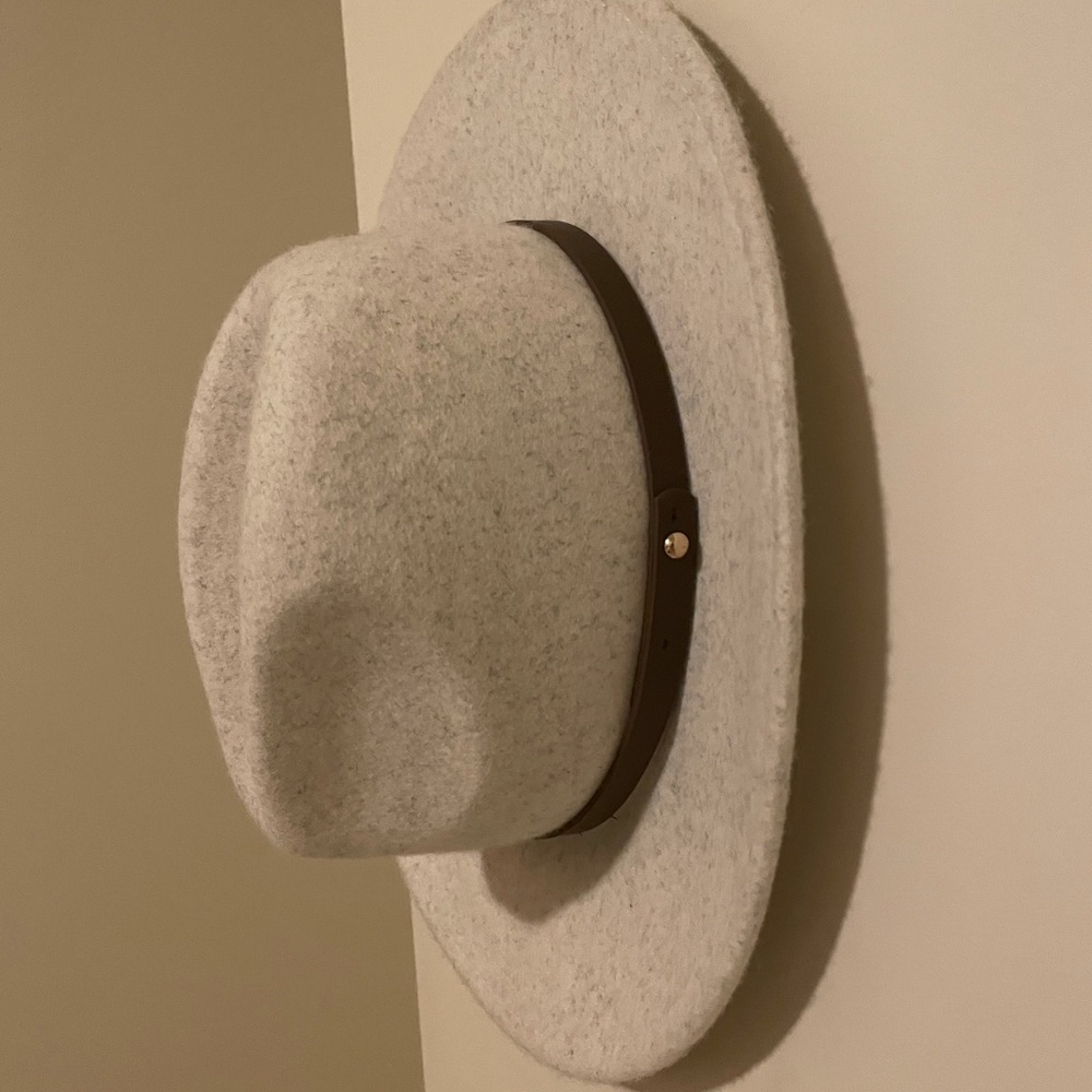 Free People Wythe Leather Band French Vanilla Felt Hat